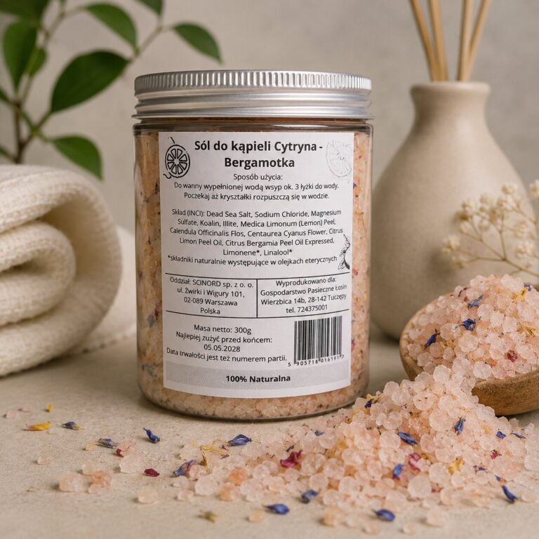Naturalna sól do kąpieli Cytryna & Bergamotka 300g